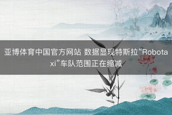 亚博体育中国官方网站 数据显现特斯拉“Robotaxi”车队范围正在缩减