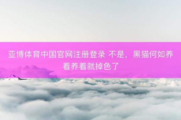 亚博体育中国官网注册登录 不是，黑猫何如养着养着就掉色了