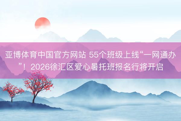 亚博体育中国官方网站 55个班级上线“一网通办”！2026徐汇区爱心暑托班报名行将开启