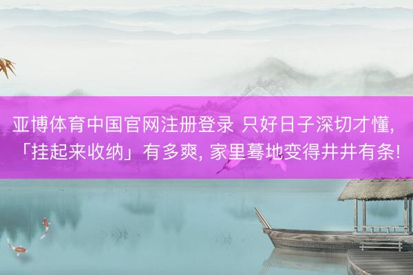 亚博体育中国官网注册登录 只好日子深切才懂， 「挂起来收纳」有多爽， 家里蓦地变得井井有条!